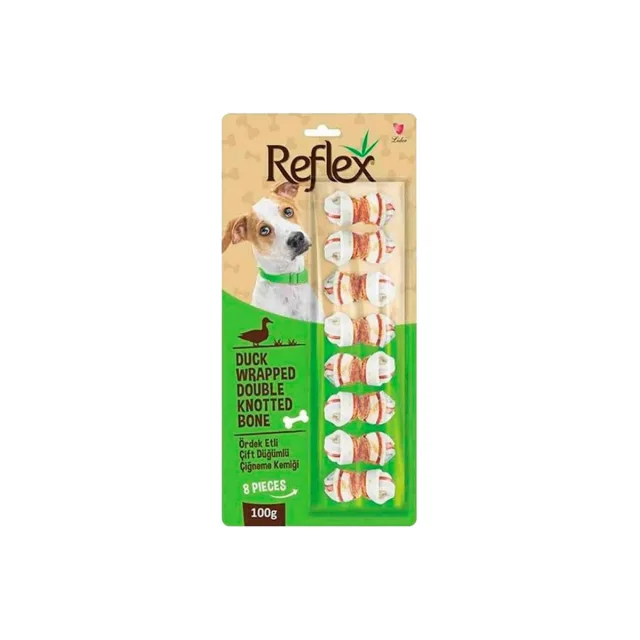 Reflex Ördek Etli Düğümlü 8'li Köpek Ödül Kemiği 100 gr