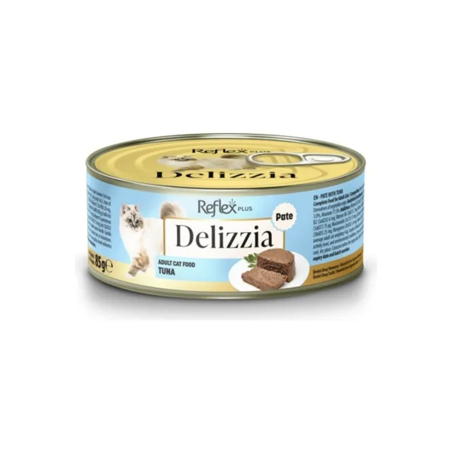 Reflex Plus Delizzia Kıyılmış Ton Balıklı Pate Yetişkin Kedi Konservesi 85 gr
