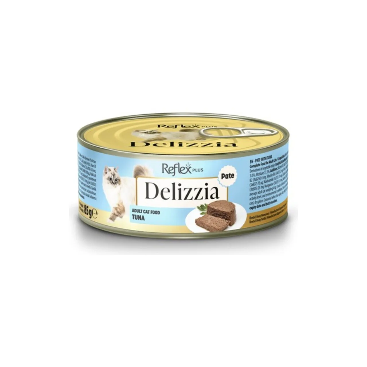 Reflex Plus Delizzia Kıyılmış Ton Balıklı Pate Yetişkin Kedi Konservesi 85 gr