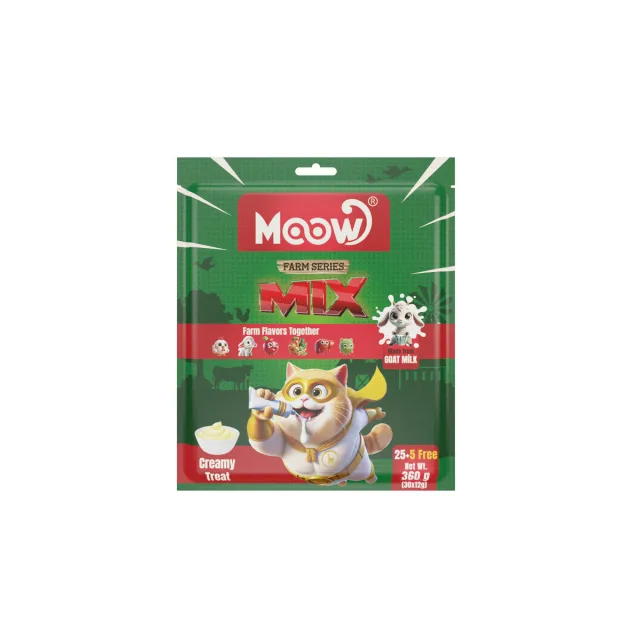 Moow Karışık Çiftlik Serisi Keçi Sütlü Krema Kedi Ödülü 30'lu