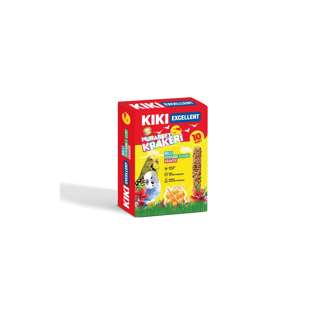 Kiki Excellent Ballı Muhabbet Kuşu Krakeri 3'lü