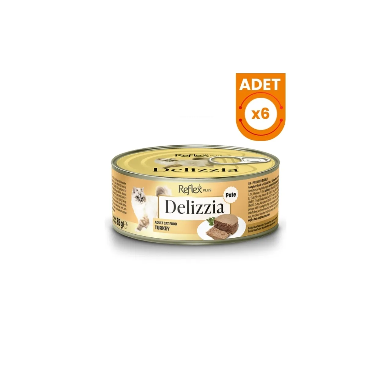 Reflex Plus Delizzia Kıyılmış Hindi Etli Yetişkin Kedi Konservesi 85 gr