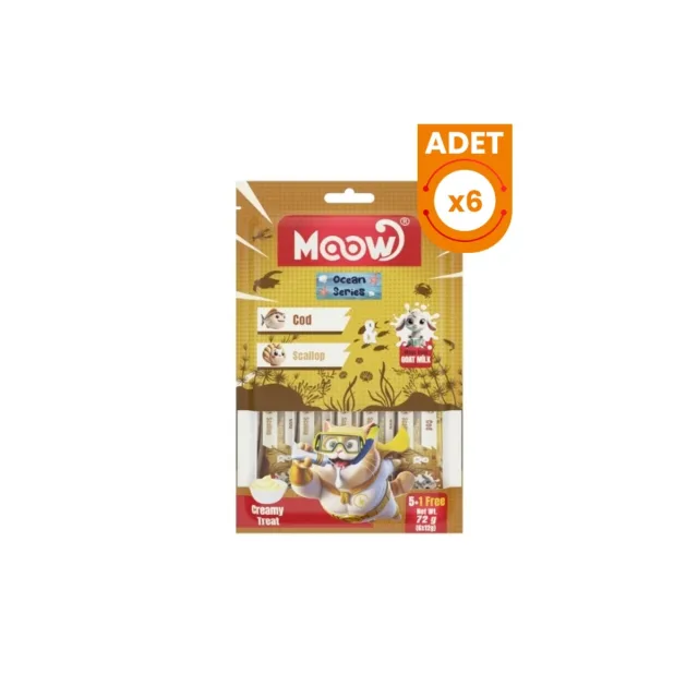 Moow Morina Balıklı & Deniz Taraklı Keçi Sütlü Krema Kedi Ödülü 12gr x30