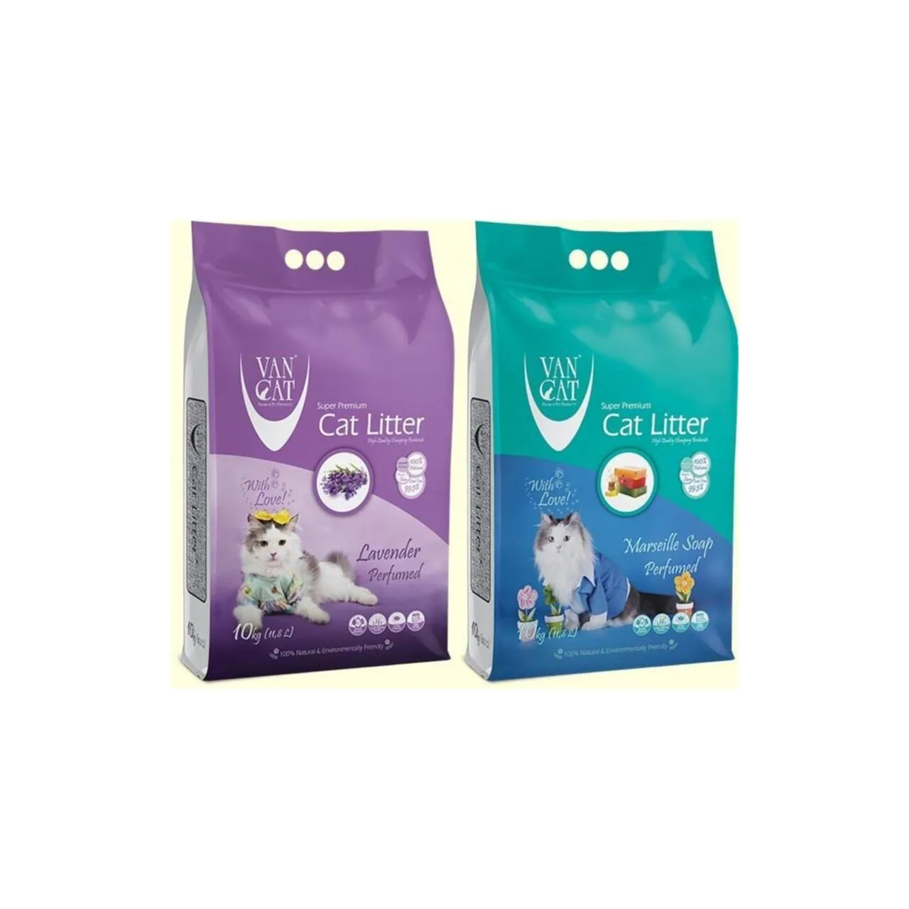 Vancat Lavanta Kokulu İnce Taneli Topaklanan Kedi Kumu 10 Kg