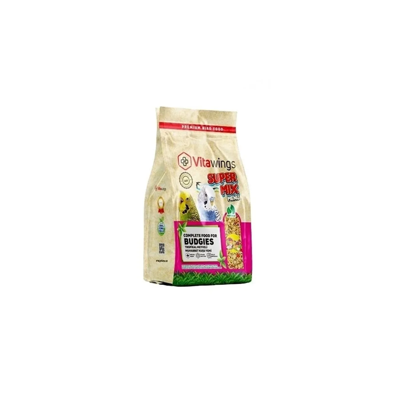 Vitawings Süper Mix Tropikal Meyveli Muhabbet Kuşu Yemi 800 gr