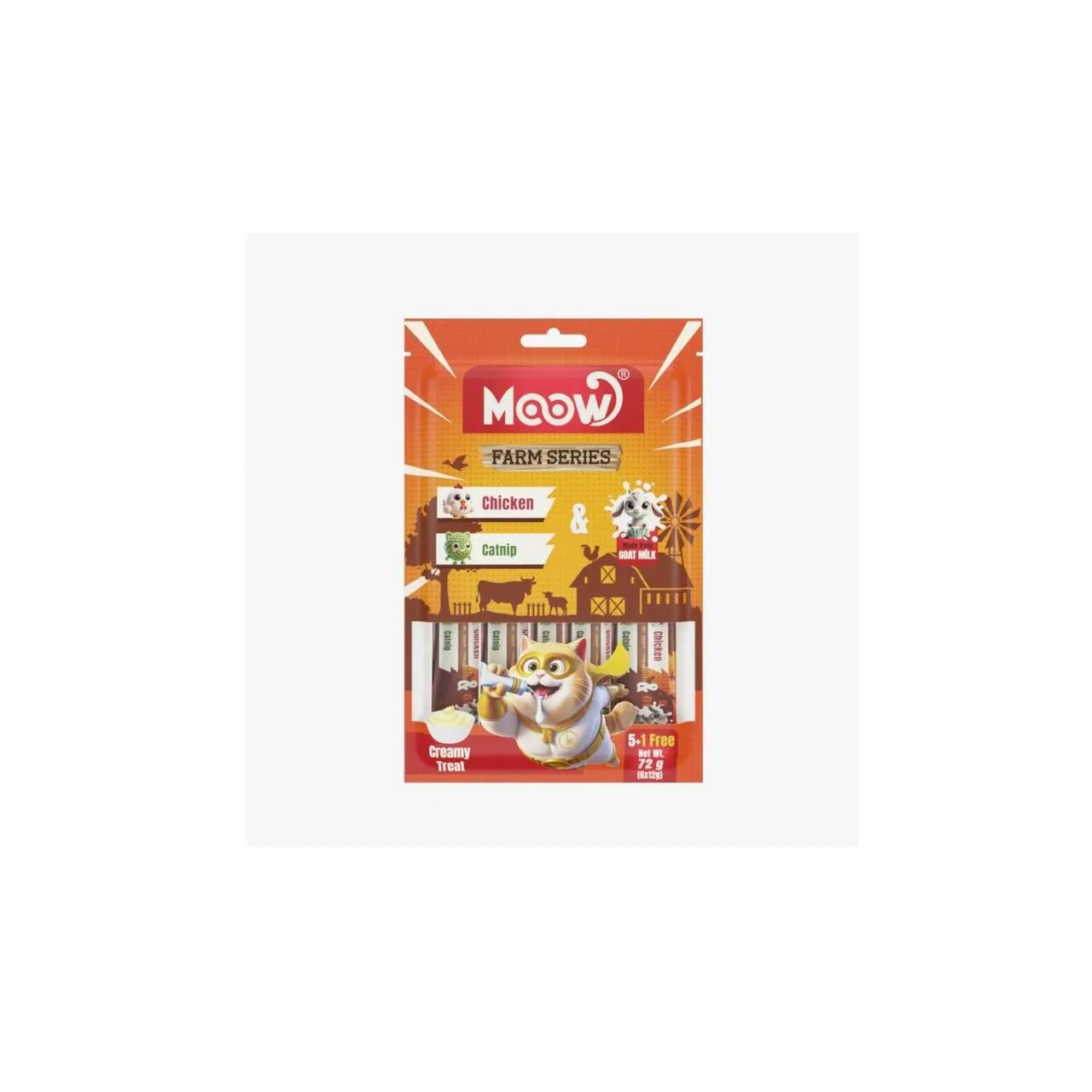 Moow Tavuklu Kedi Naneli Keçi Sütlü Krema Kedi Ödülü 12gr x30
