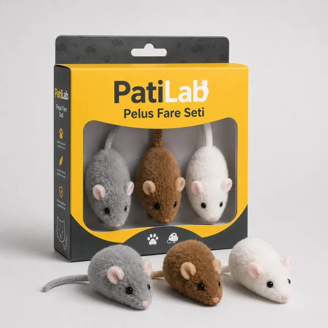 Peluş Fare Oyuncak Seti (3 adet)