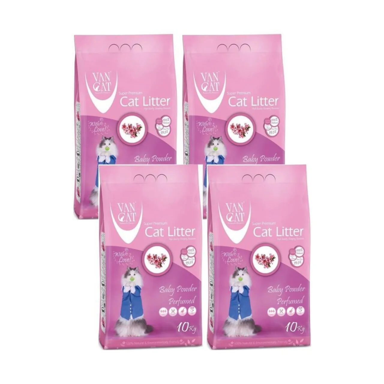 VanCat Baby Powder Parfümlü İnce Taneli Kedi Kumu 10 Kg