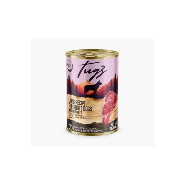 TUGZ Kuzu Etli Yetişkin Köpek Yaş Maması 400 gr