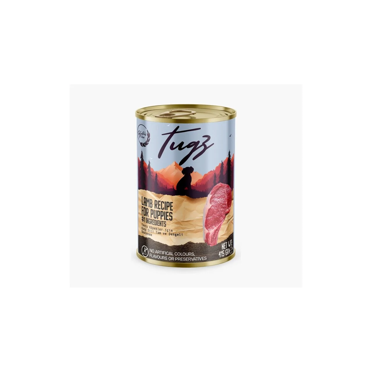 TUGZ Kuzu Etli Yavru Köpek Yaş Maması 400 gr