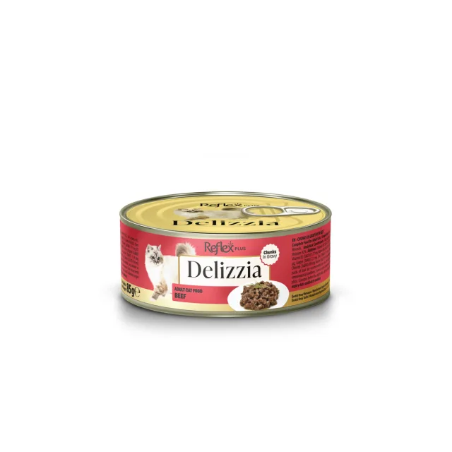 Reflex Plus Delizzia Sos İçinde Dana Parça Etli Yetişkin Kedi Konservesi 85 gr