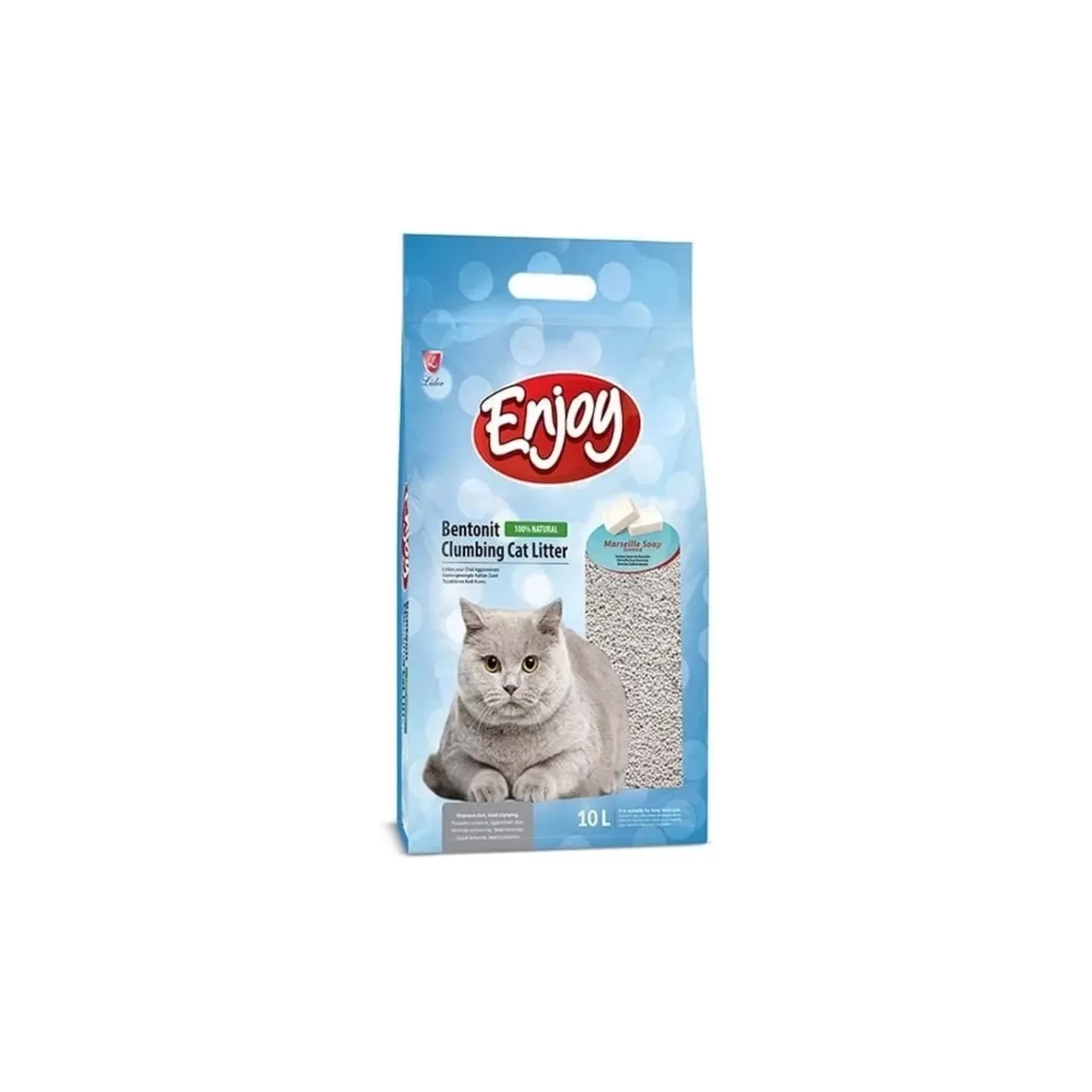 Enjoy İnce Taneli Sabun (Marsilya) Kokulu Bentonit Kedi Kumu 10 Lt