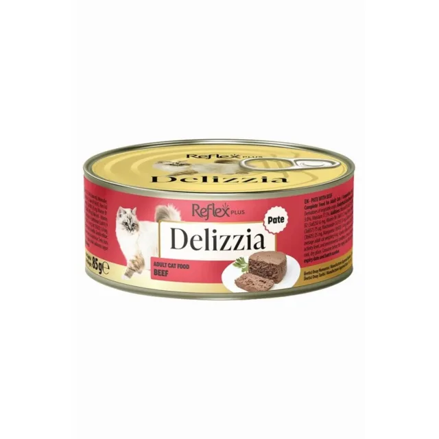 Reflex Plus Delizzia Kıyılmış Dana Etli Pate Yetişkin Kedi Konservesi 85 gr